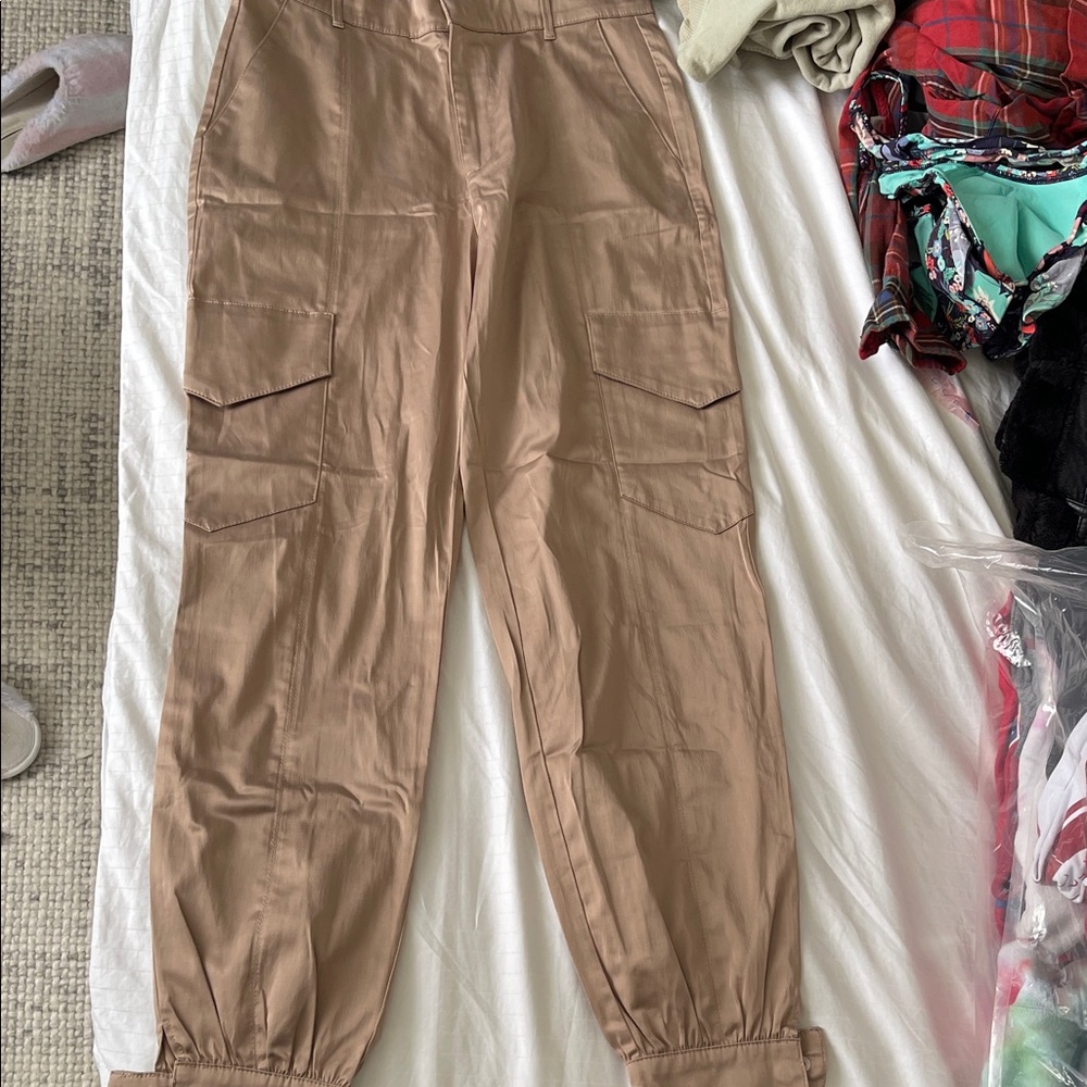 Zara Tan Cargo Jogger Pants